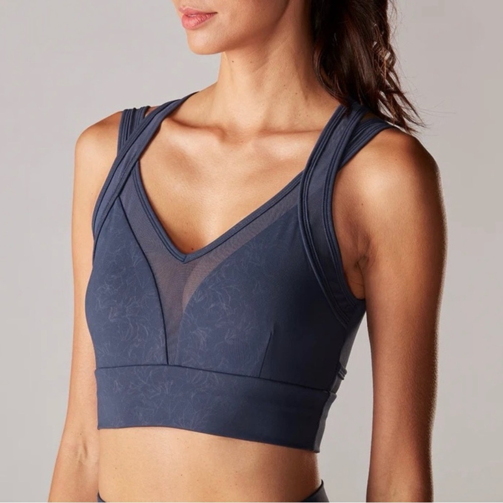 Tavi Blue Sports Bra Size XS Pilates Fitness Athletic Training Blue Lily Serene